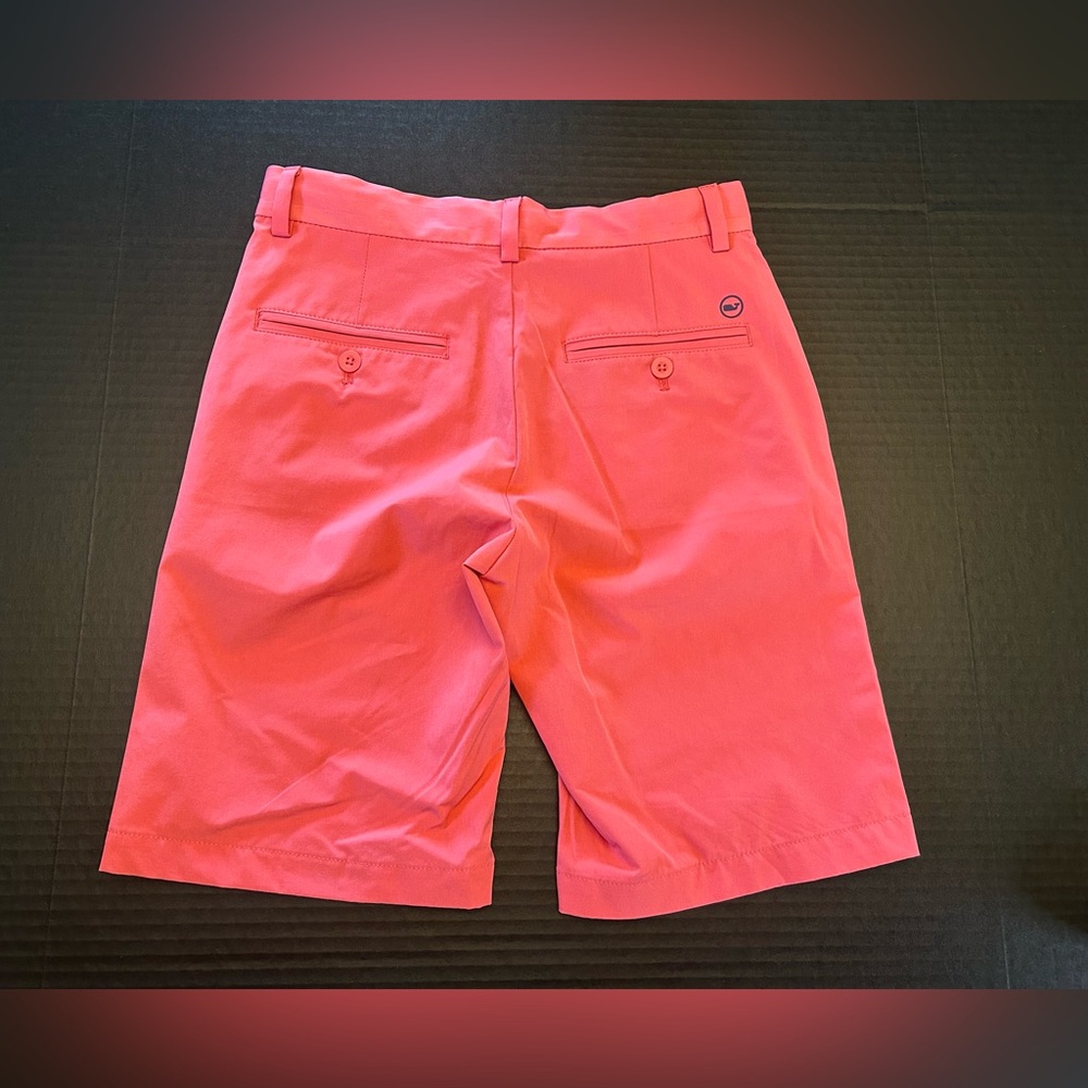Vineyard Vines Boys Performance Shorts Adjustable Waist Size 14 Jetty Red Preppy - Picture 3 of 12